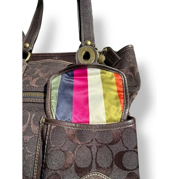 Vtg Coach Legacy Gigi Signature Turnlock Chocolate Brown Tote Bag Purse RARE Y2K - Picture 3 of 7